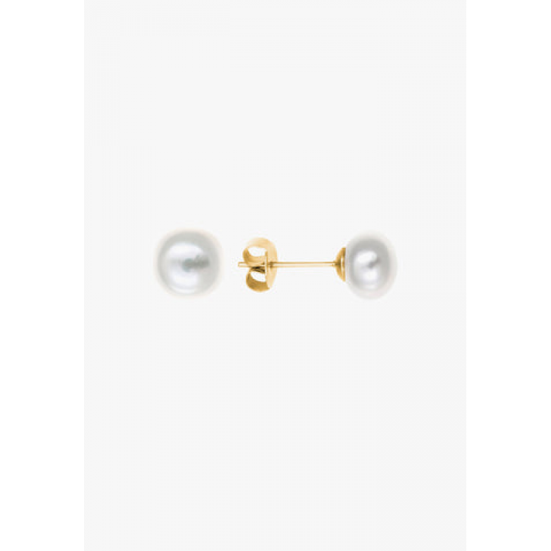 Heideman Damen Ohrringe mit Süßwasserperle 8mm weiss : Gold
