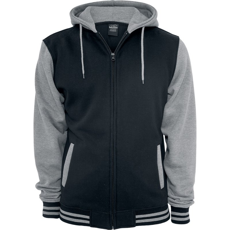 Urban Classics 2-Tone Zip Kapuzenjacke schwarz grau in 3XL – Bild 1 von 5