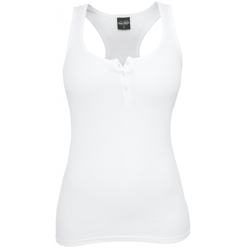 Urban Classics Ladies Button Tanktop Top weiß in 3XL – Bild 1 von 5