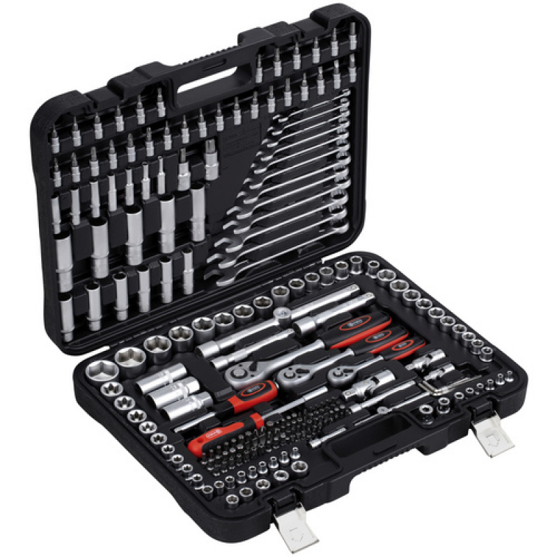 CONNEX Steckschlüsselsatz, 216-tlg. Set, 10 - 32 mm, 10-32 - schwarz – Bild 1 von 2