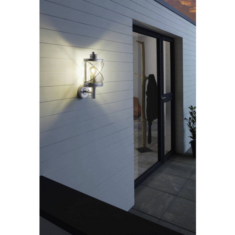 EGLO Außenwandleuchte »HILBURN 1«, E27, max. 1x 60W, silber antik, (HxL): 37,5 x 20 cm - silberfarben – Bild 1 von 2