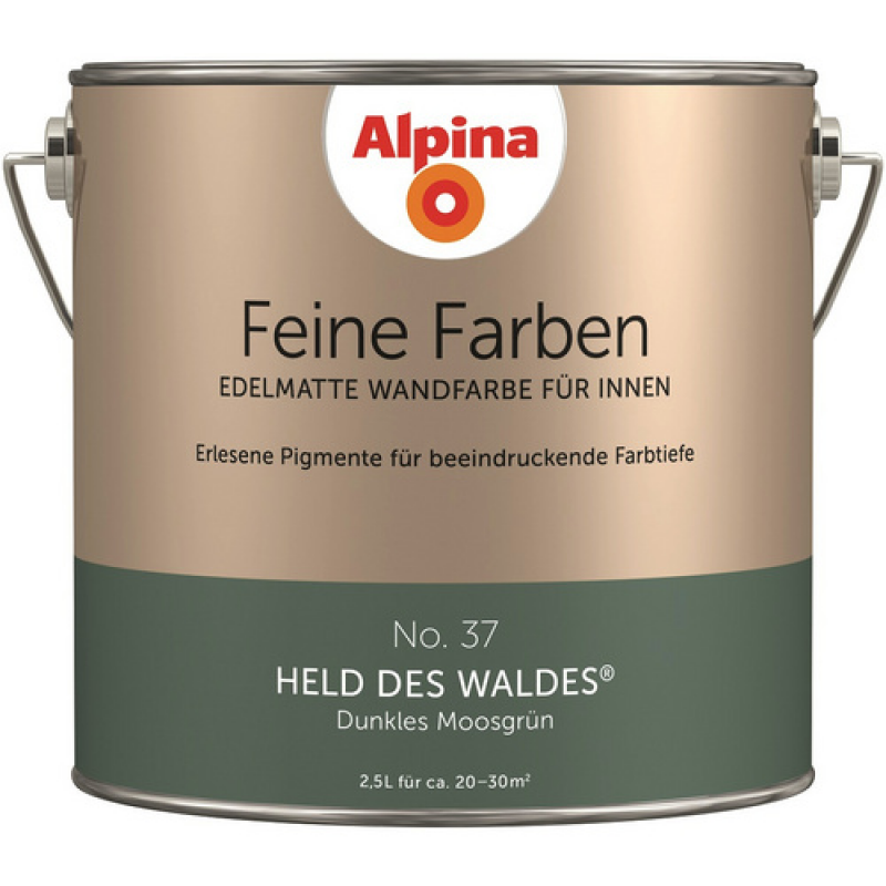 ALPINA FARBEN Wandfarbe »Feine Farben«, edelmatt, 2,5 l für ca. 20-30m² - gruen – Bild 1 von 5
