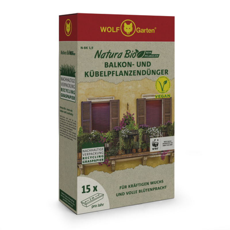 WOLF GARTEN Balkon- und Kübelpflanzendünger, 1,9 kg, Granulat - grau
