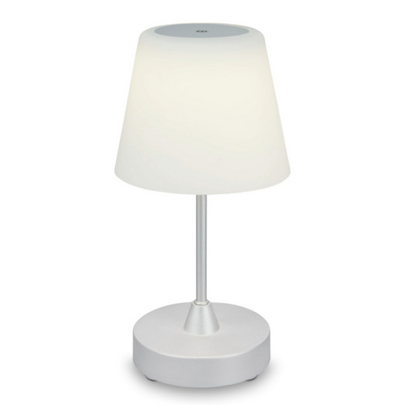 BRILONER Tischleuchte »COMPA«, ØxH: 12,5 x 30 cm, 3 W, Kunststoff/Glas - silberfarben – Bild 1 von 3