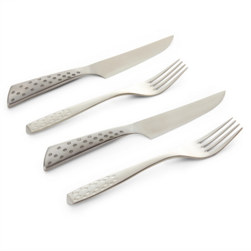 WEBER Steak-Besteck-Set, 2x Messer/2x Gabel, Edelstahl - silberfarben – Bild 1 von 3