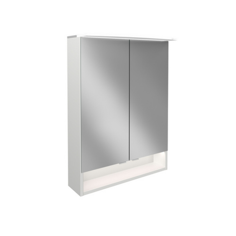 FACKELMANN Spiegelschrank »B.style«, Weiss, LED, 2 Türen, BxHxT: 60 x 81,2 x 26,3 cm - grau – Bild 1 von 3