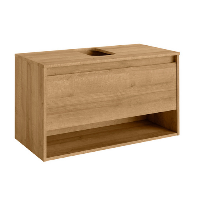 FACKELMANN Waschtischunterschrank »NATURA«, Asteiche, BxHxT: 93,4 x 52,3 x 45,5 cm - braun – Bild 1 von 3