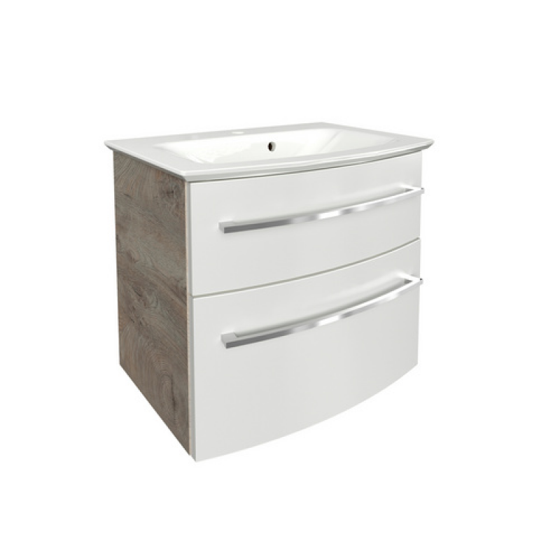 FACKELMANN Badmöbel-Set »B.style«, Nature-Oak/weiss, 2-teilig, BxHxT: 63,2 x 54,3 x 46 cm – Bild 1 von 3