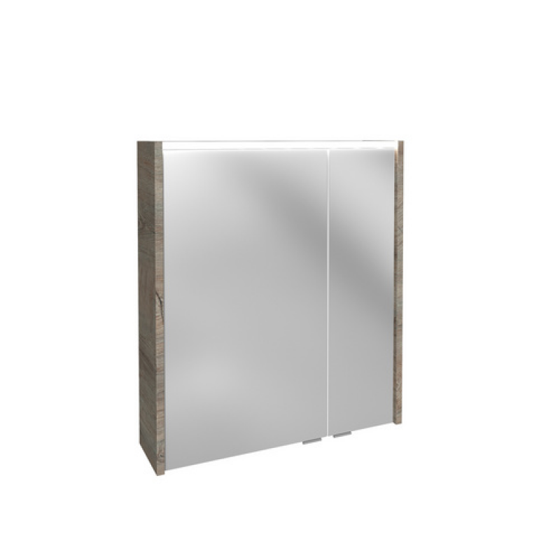 FACKELMANN Spiegelschrank »DENVER«, Nature-Oak, 2 Türen, BxHxT: 60 x 68,3 x 16 cm - grau – Bild 1 von 4