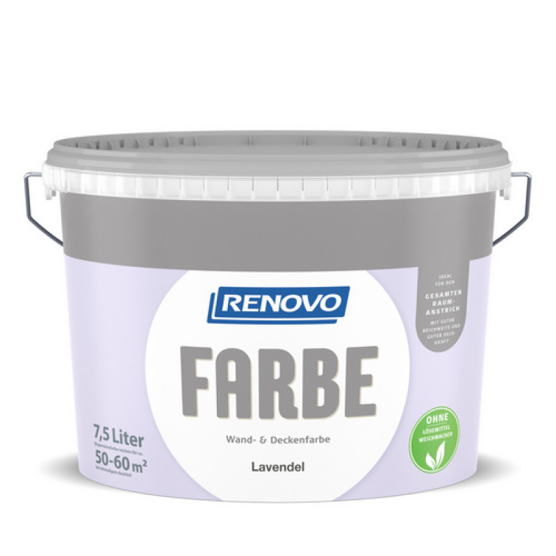 RENOVO Dispersionsfarbe, lavendel, 7,5 l, matt - lila – Bild 1 von 2