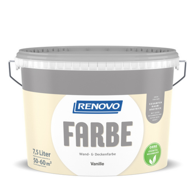RENOVO Dispersionsfarbe, 7,5 l, cremefarben, matt - beige – Bild 1 von 2