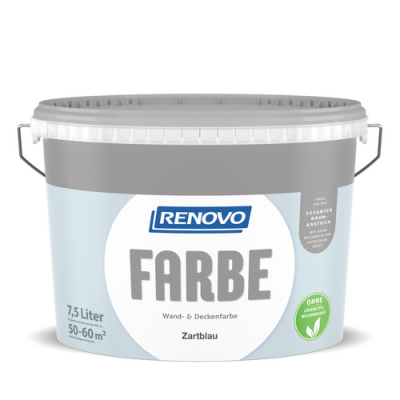 RENOVO Dispersionsfarbe, »Farbe«, 7,5 l, zartblau, matt – Bild 1 von 2