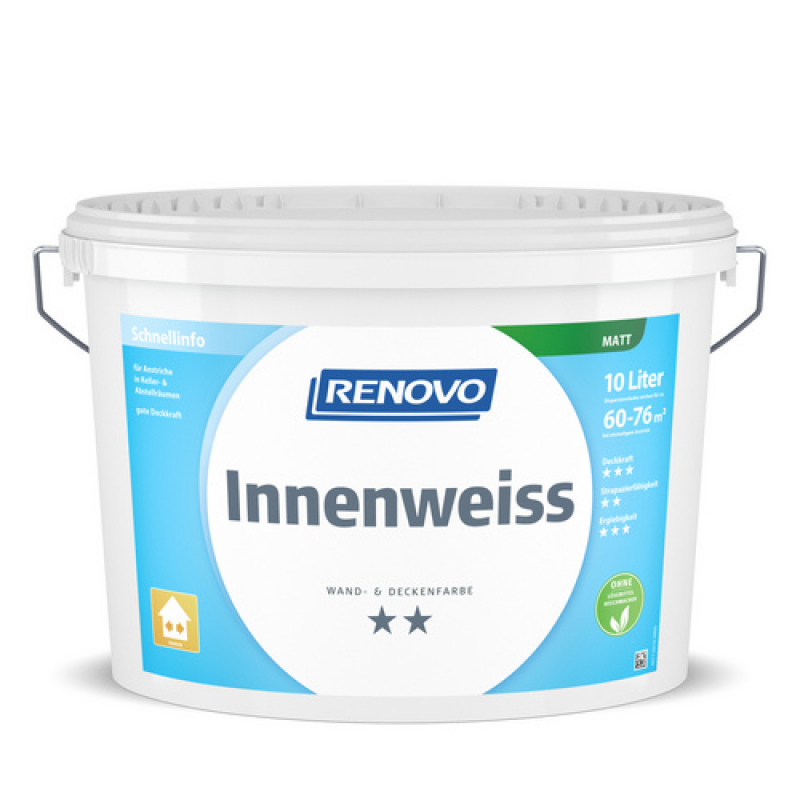 RENOVO Wand- und Deckenfarbe »Innenweiss«, matt, 10 l