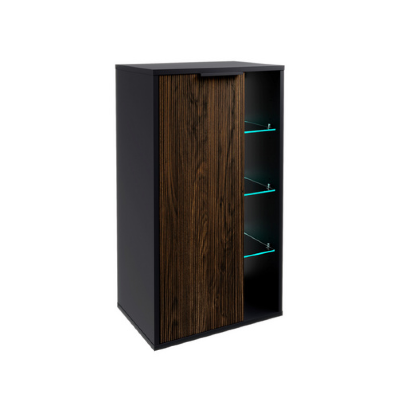 FACKELMANN Midischrank »B.Paris«, BxHxT: 47 x 84,2 x 32 cm, Schwarz matt - braun – Bild 1 von 4