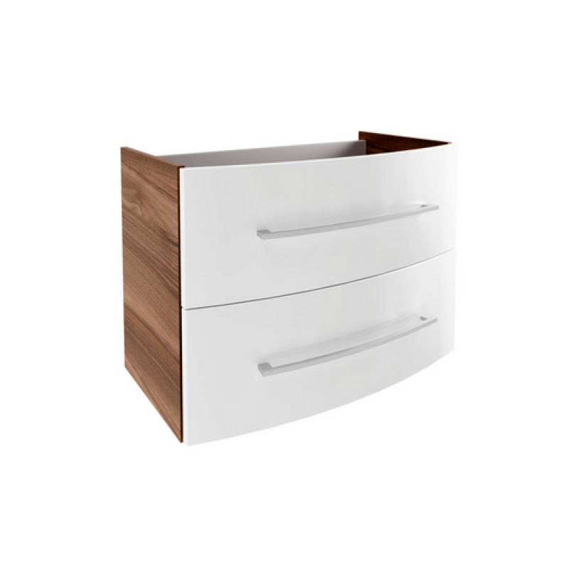 FACKELMANN Badmöbel »Verona«, Waschtischunterbau 2 Schubladen, Nussbaum-weiss, 794 x 575 x 455 mm – Bild 1 von 5
