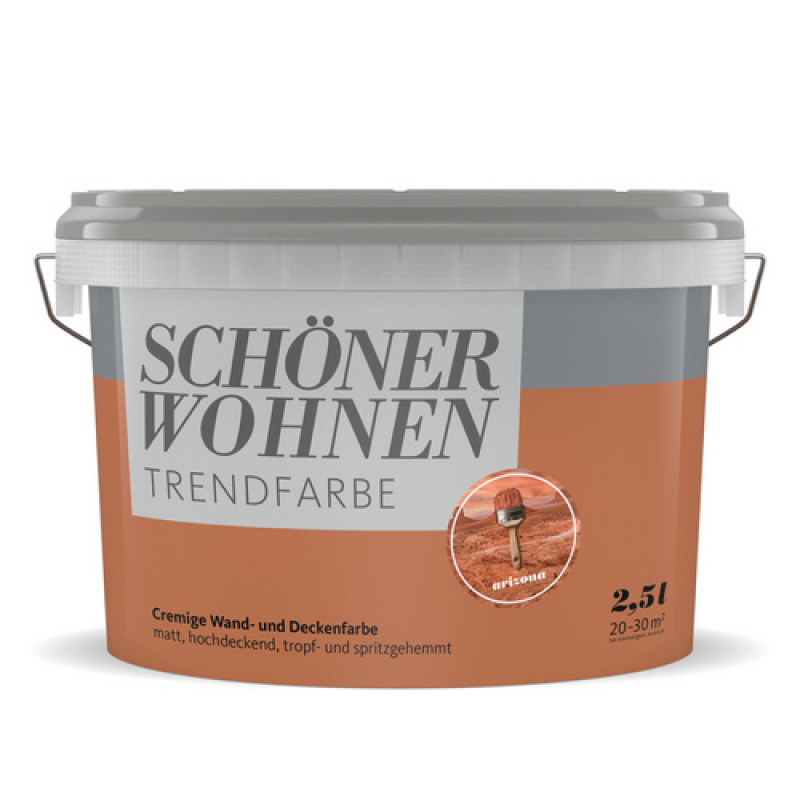 SCHÖNER WOHNEN FARBE Dispersionsfarbe »Trendfarbe«, Arizona, matt, 2,5 l - rot – Bild 1 von 2
