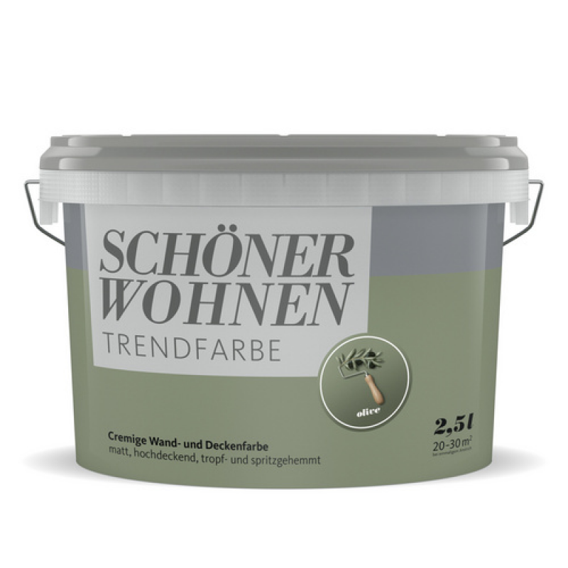 SCHÖNER WOHNEN FARBE Dispersionsfarbe »Trendfarbe«, Olive, matt, 2,5 l - gruen – Bild 1 von 2