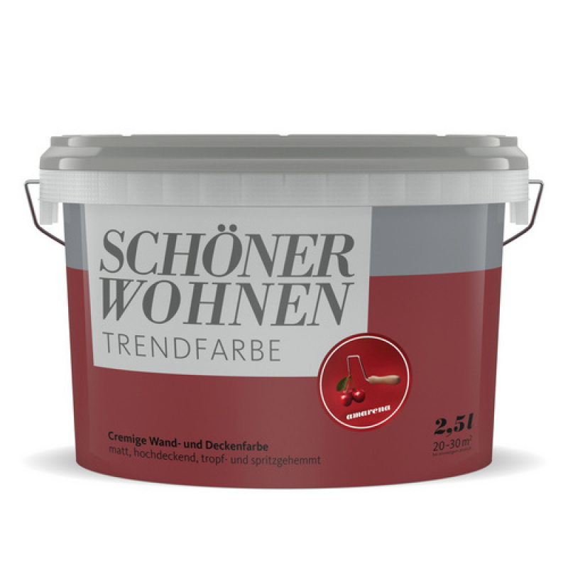 SCHÖNER WOHNEN FARBE Dispersionsfarbe »Trendfarbe«, Amarena, matt - rot – Bild 1 von 4