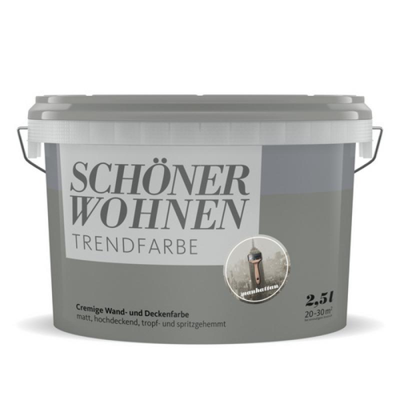 SCHÖNER WOHNEN FARBE Dispersionsfarbe »Trendfarbe«, Manhattan, matt - grau – Bild 1 von 5