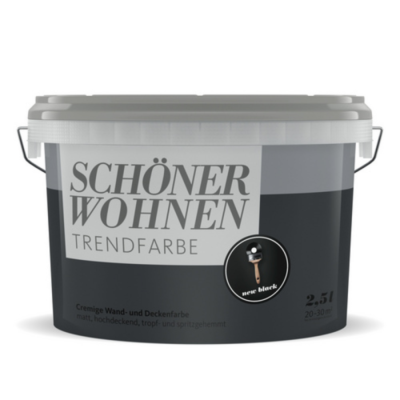 SCHÖNER WOHNEN FARBE Wandfarbe »Trendfarbe, new black«, matt - schwarz – Bild 1 von 2