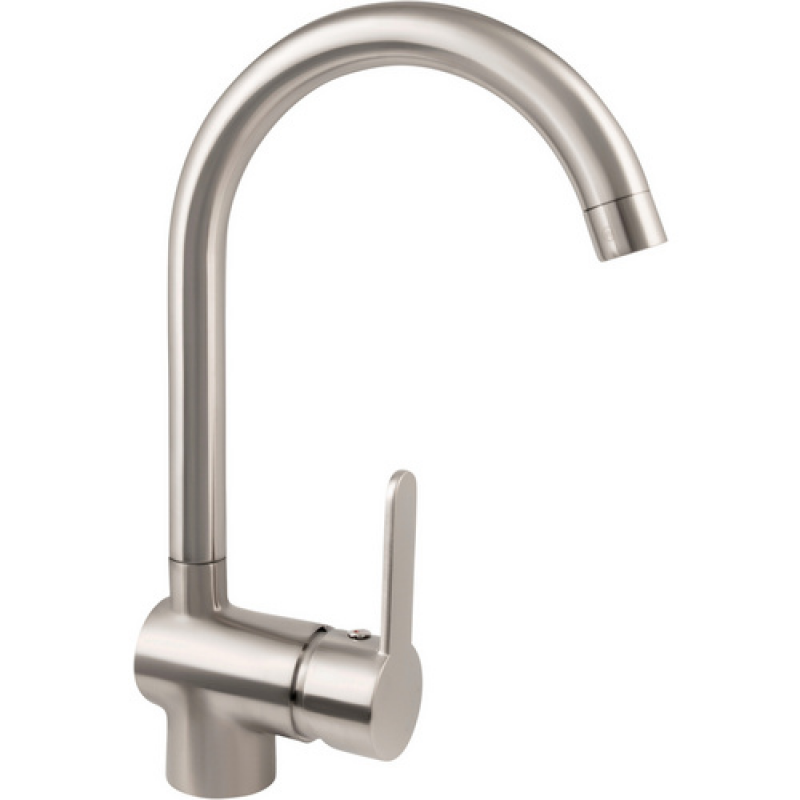 WELLWATER Einhebelmischer, Edelstahl-Optik, 360° schwenkbarer Auslauf - silberfarben