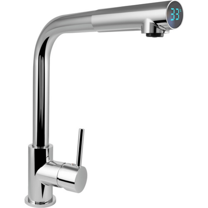 WELLWATER Einhebelmischer, verchromt, LED Display mit Temperaturanzeige - silberfarben