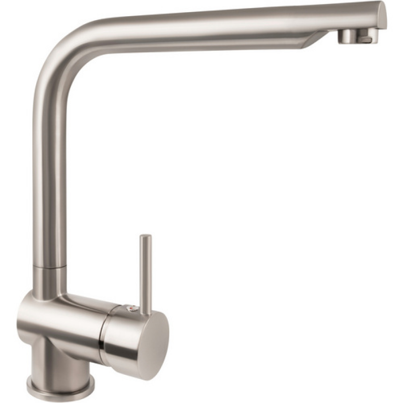 WELLWATER Einhebelmischer, Edelstahl-Optik, 360° schwenkbarer Auslauf - silberfarben