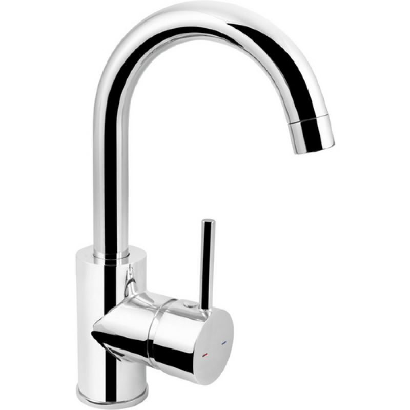 WELLWATER Einhebelmischer, verchromt, mit hohem schwenkbarem Auslauf - silberfarben
