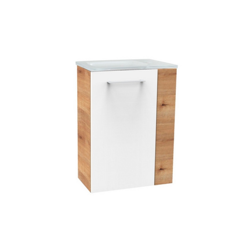 FACKELMANN Waschplatz-Set »SBC Gäste Bad«, 45cm links Asteiche/Weiß - weiss – Bild 1 von 3