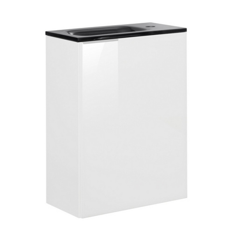 FACKELMANN Waschplatz-Set »SBC Gäste Bad«, 45cm rechts Weiß/Weiß Glas - weiss – Bild 1 von 3
