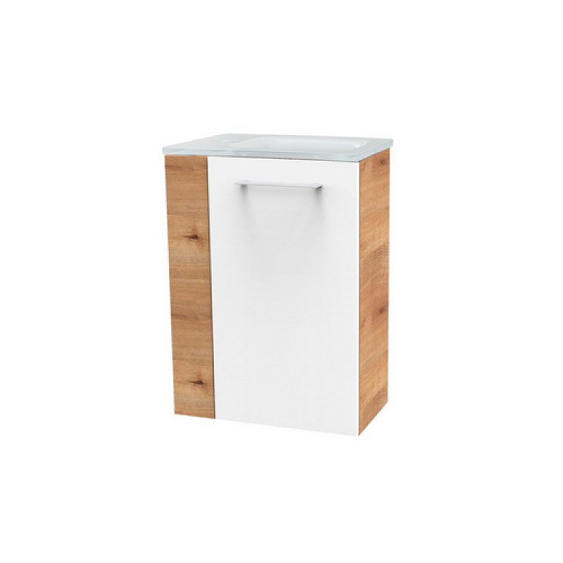 FACKELMANN Waschplatz-Set »SBC Gäste Bad«, 45cm rechts Asteiche/Weiß - weiss – Bild 1 von 3
