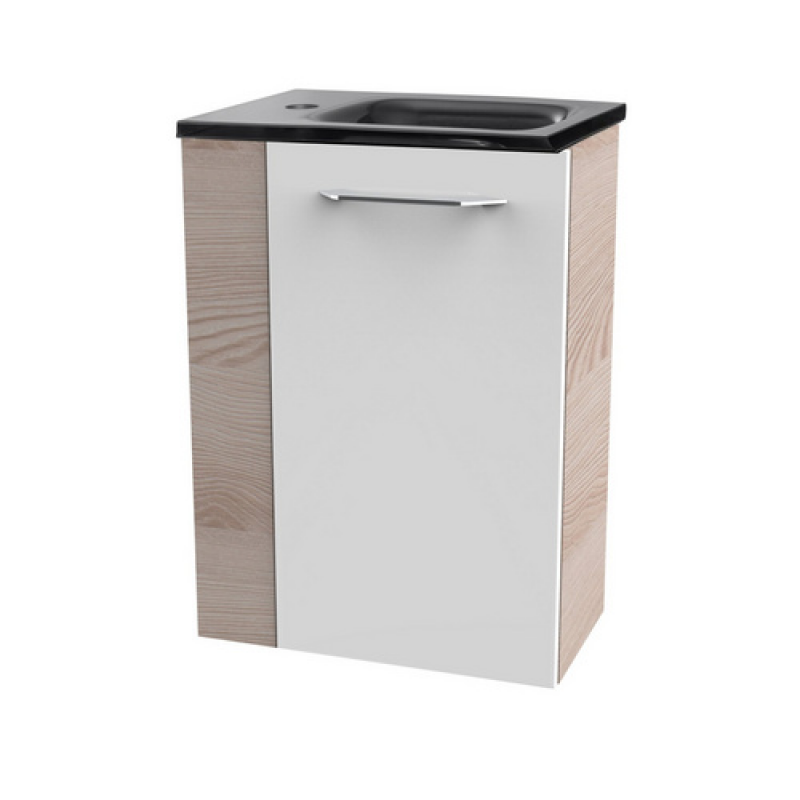 FACKELMANN Waschplatz-Set »SBC Gäste Bad«, 45cm rechts Alaska Esche/Weiß - weiss – Bild 1 von 3