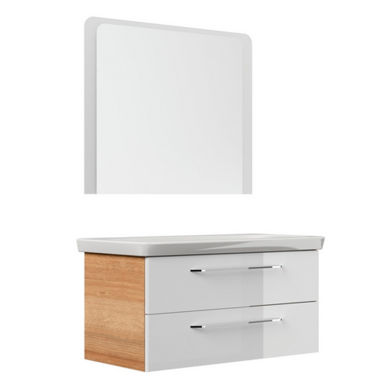 FACKELMANN Waschplatz-Set »MILANO«, 108cm Asteiche/Weiß - weiss – Bild 1 von 2