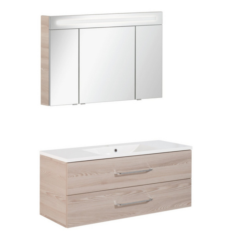FACKELMANN Waschplatz-Set »B.CLEVER«, 120cm SPS Alaska Esche - braun – Bild 1 von 5