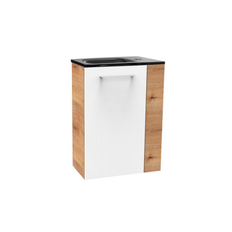 FACKELMANN Waschplatz-Set »SBC Gäste Bad«, 45cm links Asteiche/Weiß - weiss – Bild 1 von 3