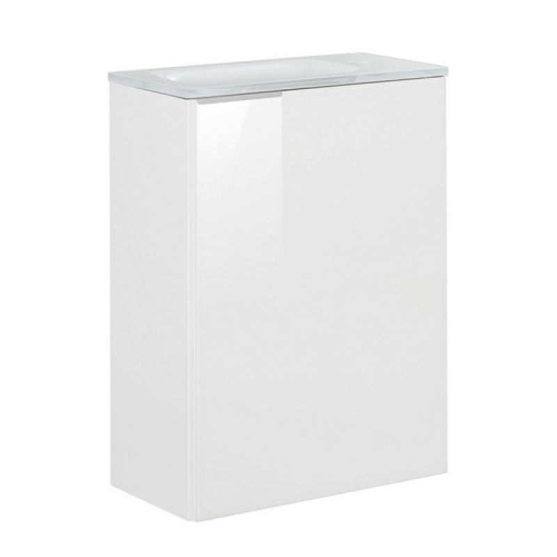 FACKELMANN Waschplatz-Set »SBC Gäste Bad«, 45cm rechts Weiß/Weiß Glas - weiss – Bild 1 von 5