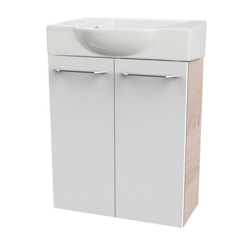 FACKELMANN Waschplatz-Set »SBC Gäste Bad«, 55cm links Alaska Esche/Weiß - weiss – Bild 1 von 3