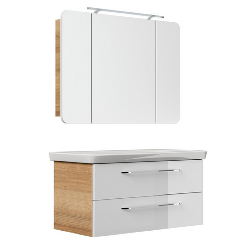 FACKELMANN Waschplatz-Set »MILANO«, 108cm Asteiche/We - weiss – Bild 1 von 2