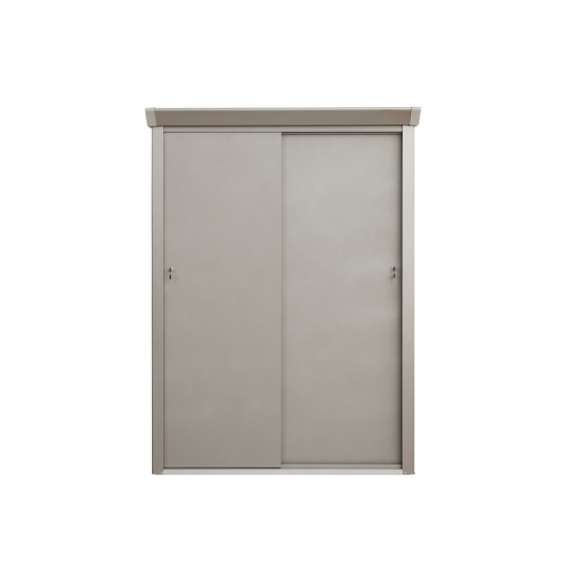 Geräteschrank, mit Schiebetüren, BxTxH: 133 x 94 x 181 cm, grau, mit Regalböden – Bild 1 von 2