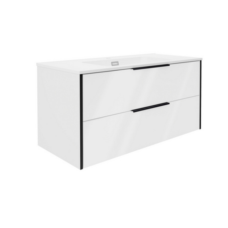 FACKELMANN Waschplatz-Set »Flair«, inkl. Gussmarmorbecken Weiss, Weiss/Weiss, 1010 x 493 x 465 mm – Bild 1 von 5