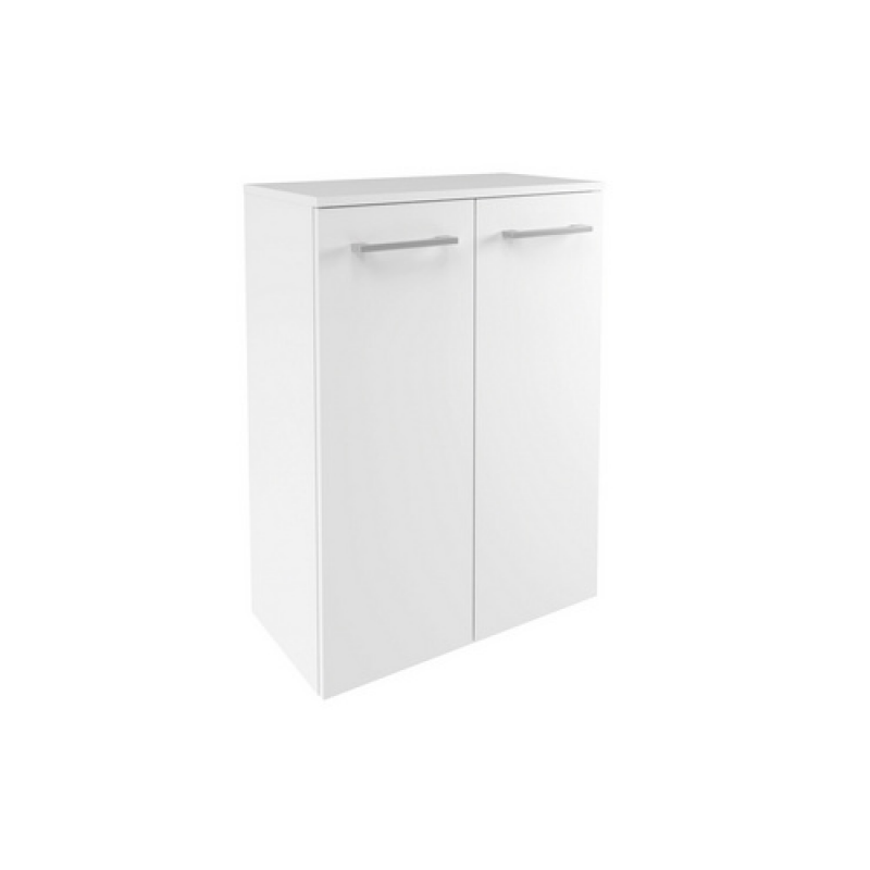 FACKELMANN Doppel-Midischrank »Verona«, 2 Türen, inkl. Wäschekorb, Weiss/Weiss, 602 x 826 x 320 mm – Bild 1 von 5