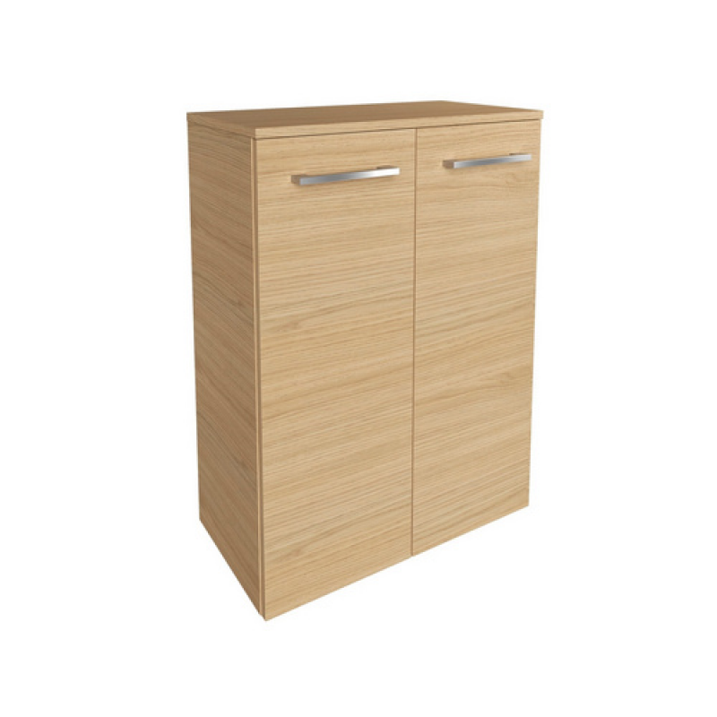 FACKELMANN Doppel-Midischrank »B.Style«, 2 Türen, inkl. Wäschekorb, Sandeiche/Sandeiche, 602 x 826 x 320 mm - weiss – Bild 1 von 5
