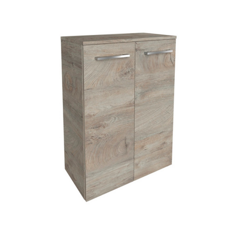 FACKELMANN Doppel-Midischrank »B.Style«, 2 Türen, inkl. Wäschekorb, Nature-Oak/Nature-Oak, 602 x 826 x 320 mm - weiss – Bild 1 von 5