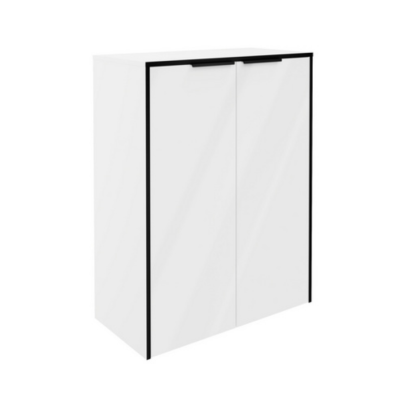 FACKELMANN Doppel-Midischrank »Flair«, 2 Türen, inkl. Wäschekorb, Weiss/Weiss, 602 x 823 x 320 mm – Bild 1 von 5