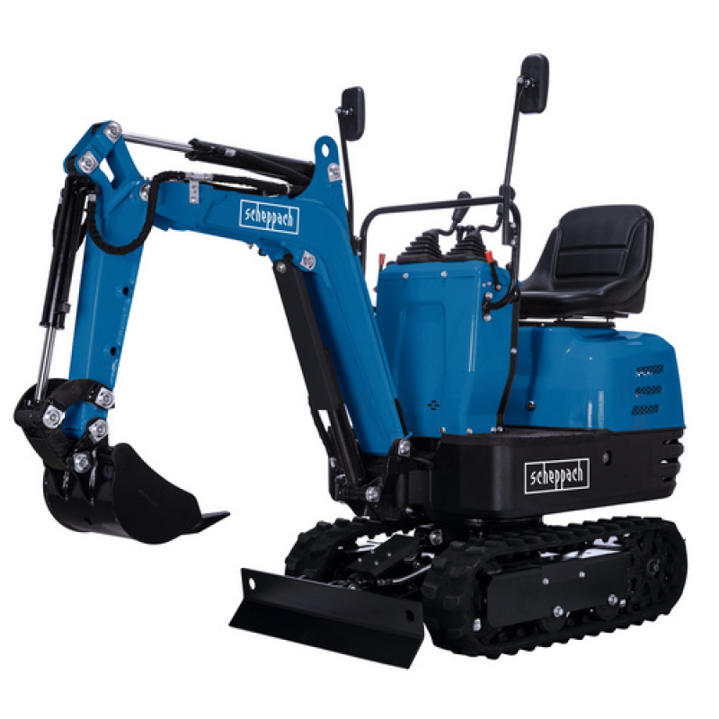 SCHEPPACH Mini-Bagger, »EXC815 - XXL Set«, 4-Takt Benzin, 8,5 PS, inklusive umfangreiches Zubehör - blau – Bild 1 von 5