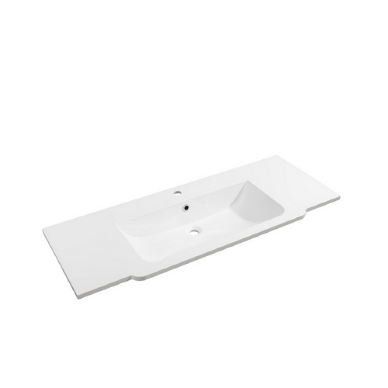 FACKELMANN Gussmarmorbecken »LUXOR«, BxHxT: 1.200x142x485 mm - weiss – Bild 1 von 5