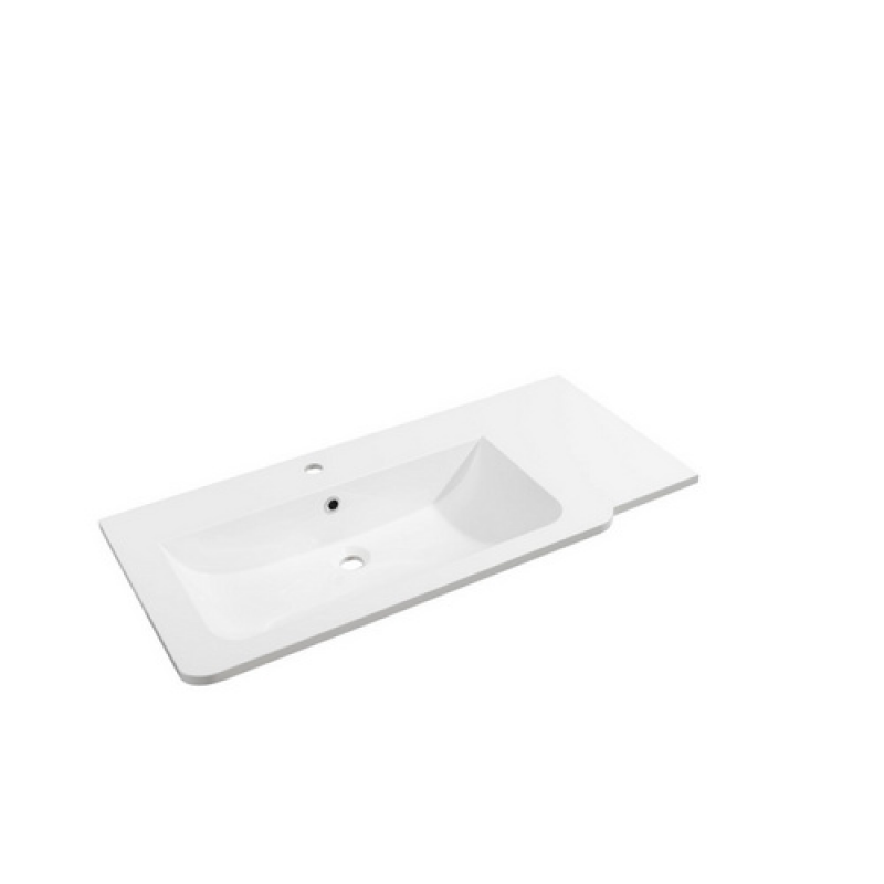 FACKELMANN Gussmarmorbecken »LUXOR«, links, BxHxT: 1.000x142x485 mm - weiss – Bild 1 von 3