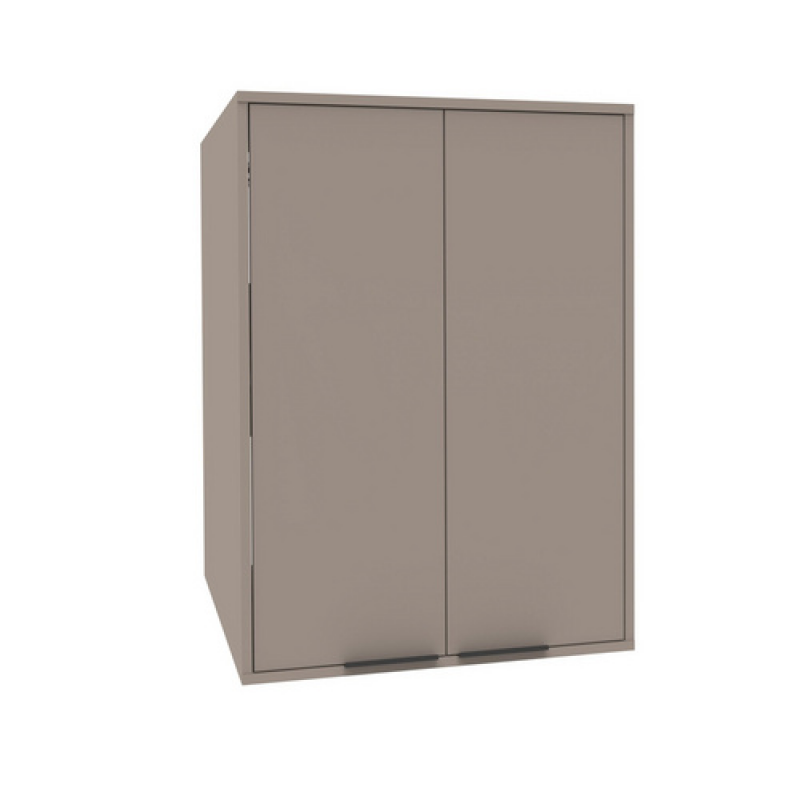 FACKELMANN Waschmaschinenschrank, Stauraum Aufsatzschrank L 2 Türen Kaschmir 650x900x651 mm - grau – Bild 1 von 5
