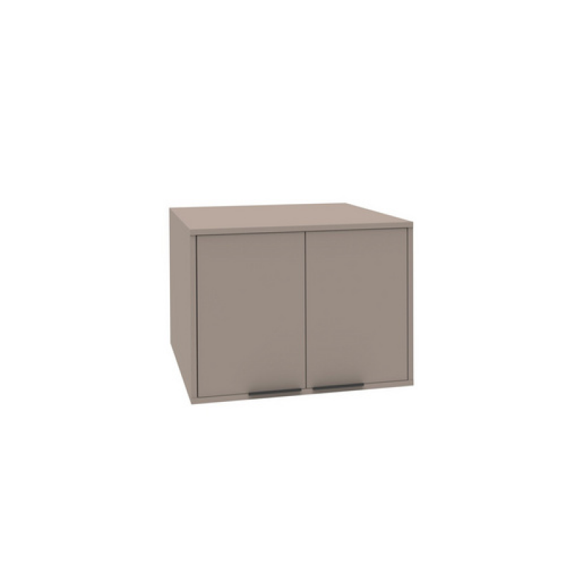FACKELMANN Waschmaschinenschrank, Stauraum Aufsatzschrank S 2 Türen Kaschmir 650x480x651 mm - grau – Bild 1 von 5