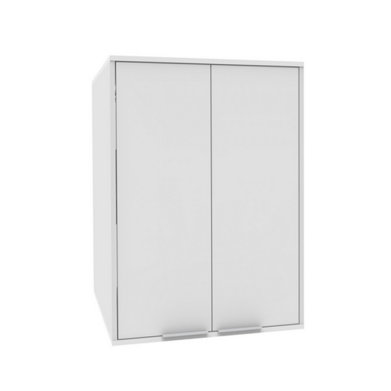 FACKELMANN Waschmaschinenschrank, Stauraum Aufsatzschrank L 2 Türen Weiß 650x900x651 mm - weiss – Bild 1 von 5